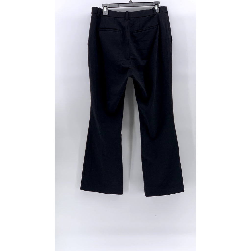 UNIQLO Women's Black Solid Regular-Fit Wide-Leg Ankle Pant SZ L