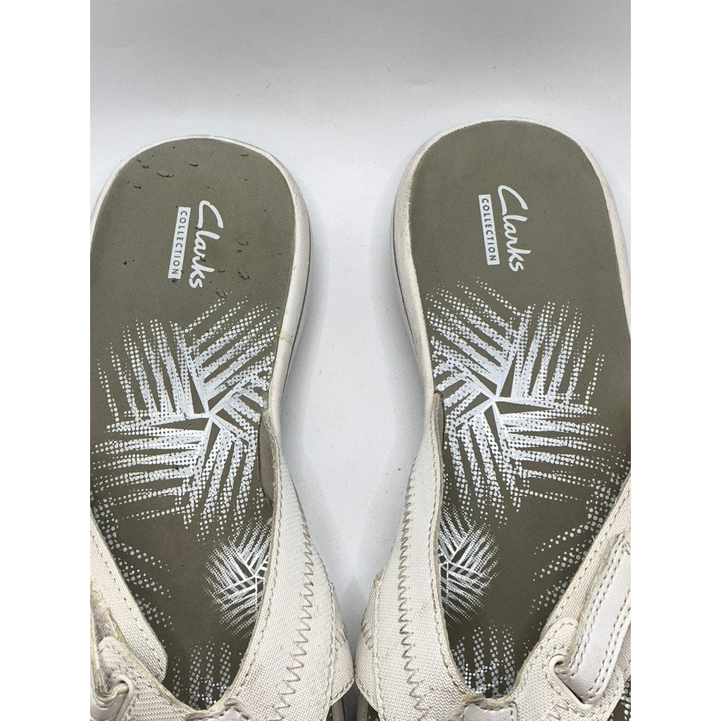 CLARKS Collection Women's White Sea Breeze Thong Sandals SZ 10