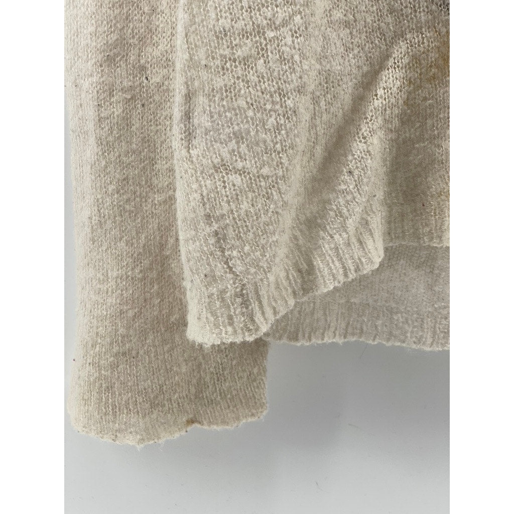 WHITEFOX White Label Women's Beige Knit Scoop-Neck Long Sleeve Sweater SZ S