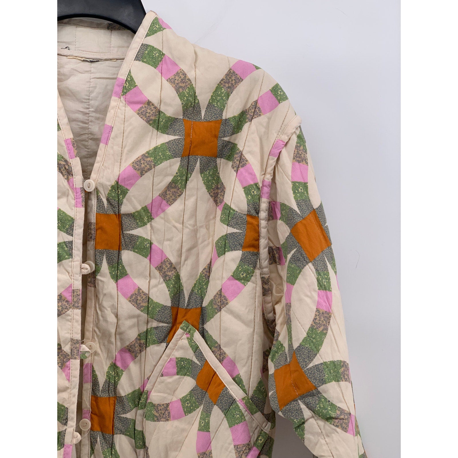 UNIVERSAL THREAD Women’s Off-White Flower Of Life Quilted Button-Up Jacket SZ S