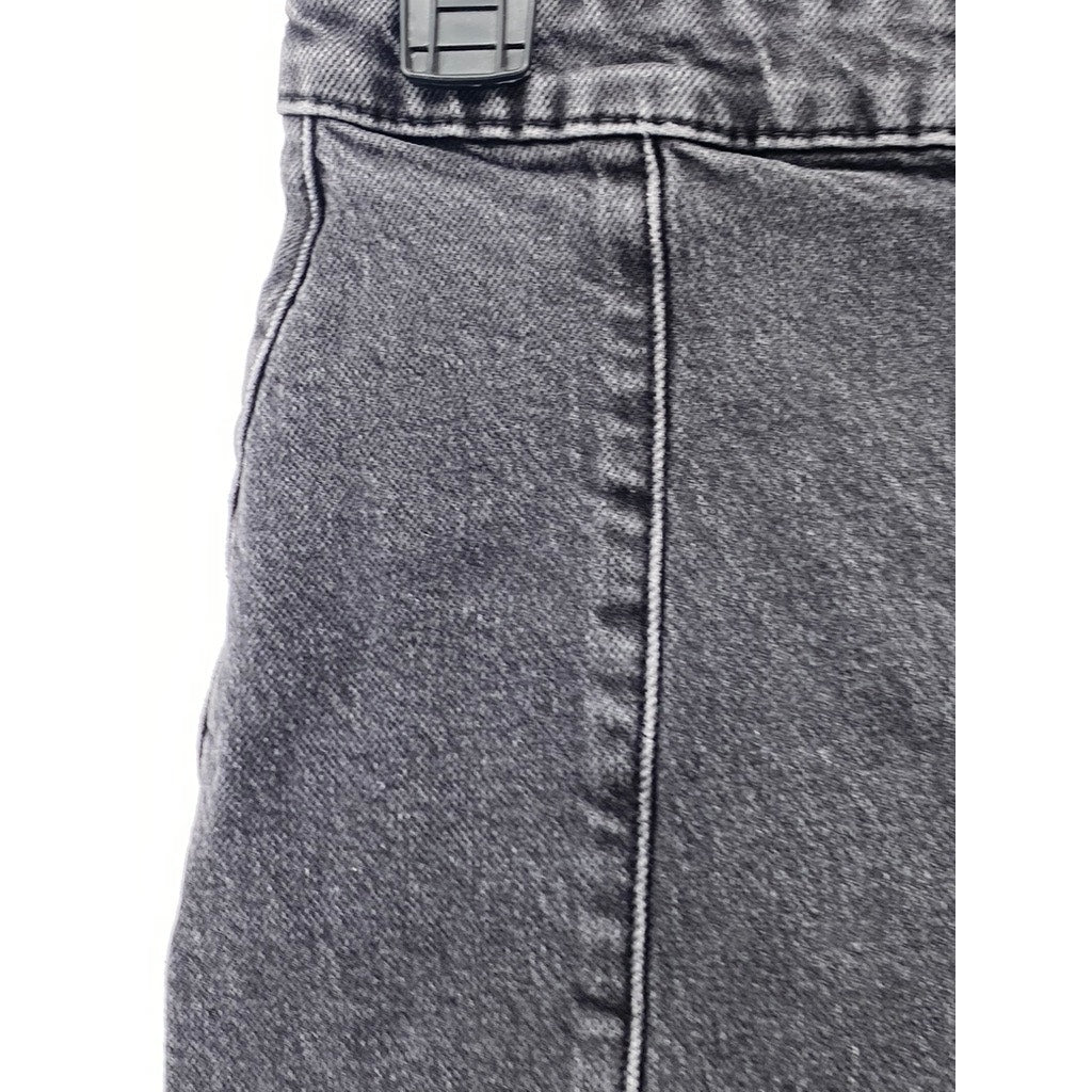 WE THE FREE Women's Washed Black Denim A-Line Zipper-Hem Mini Skirt SZ 4