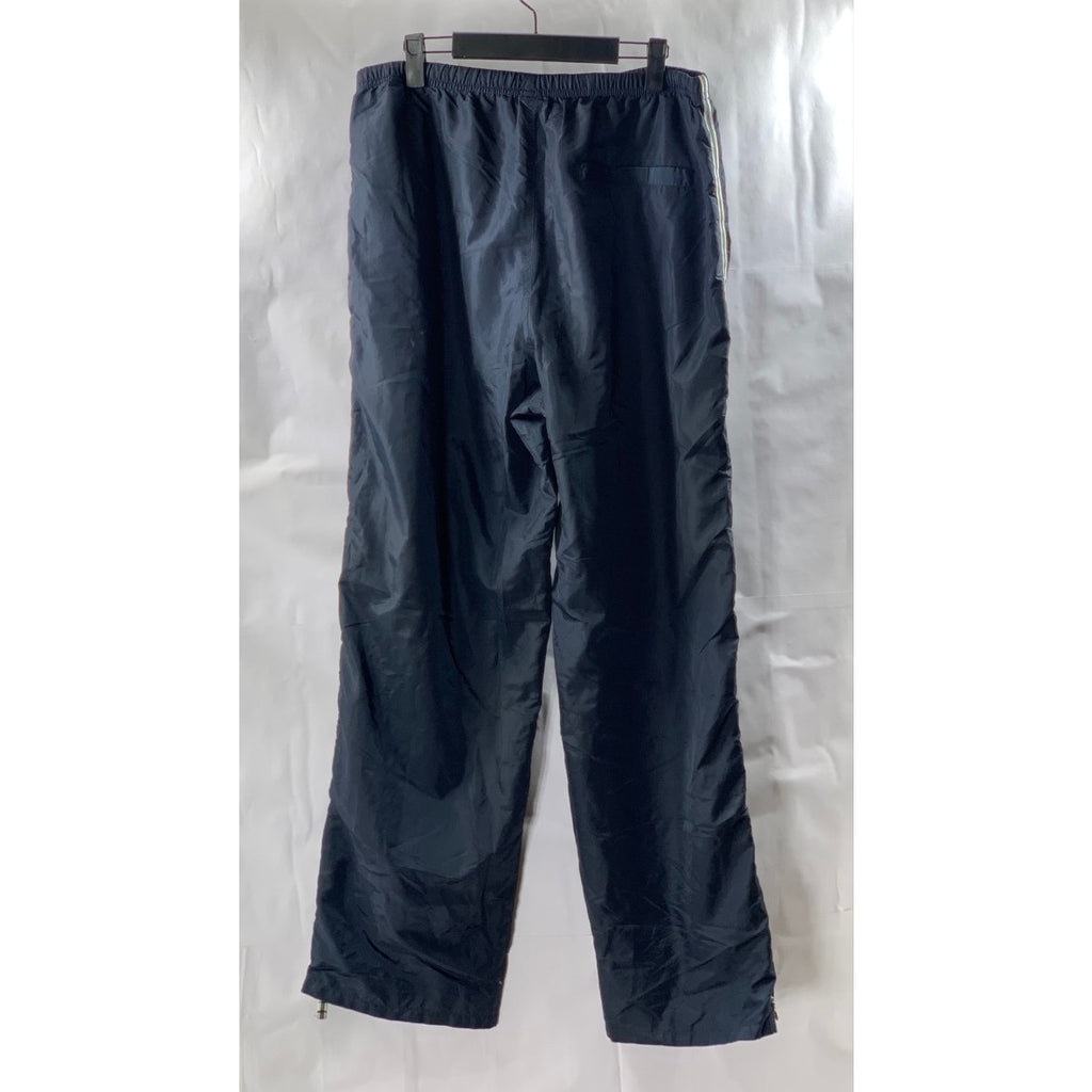 GAP Men's Navy Blue Stripe Drawstring Nylon Relaxed-Fit Track Pants SZ M