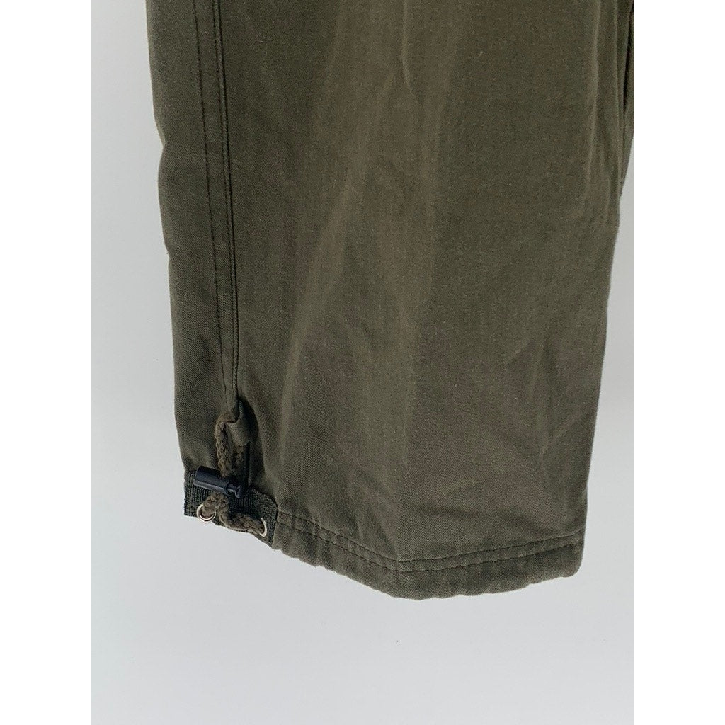 H-T COLLECTION Men's Olive Green Regular-Fit Straight-Leg Cargo Pants SZ M