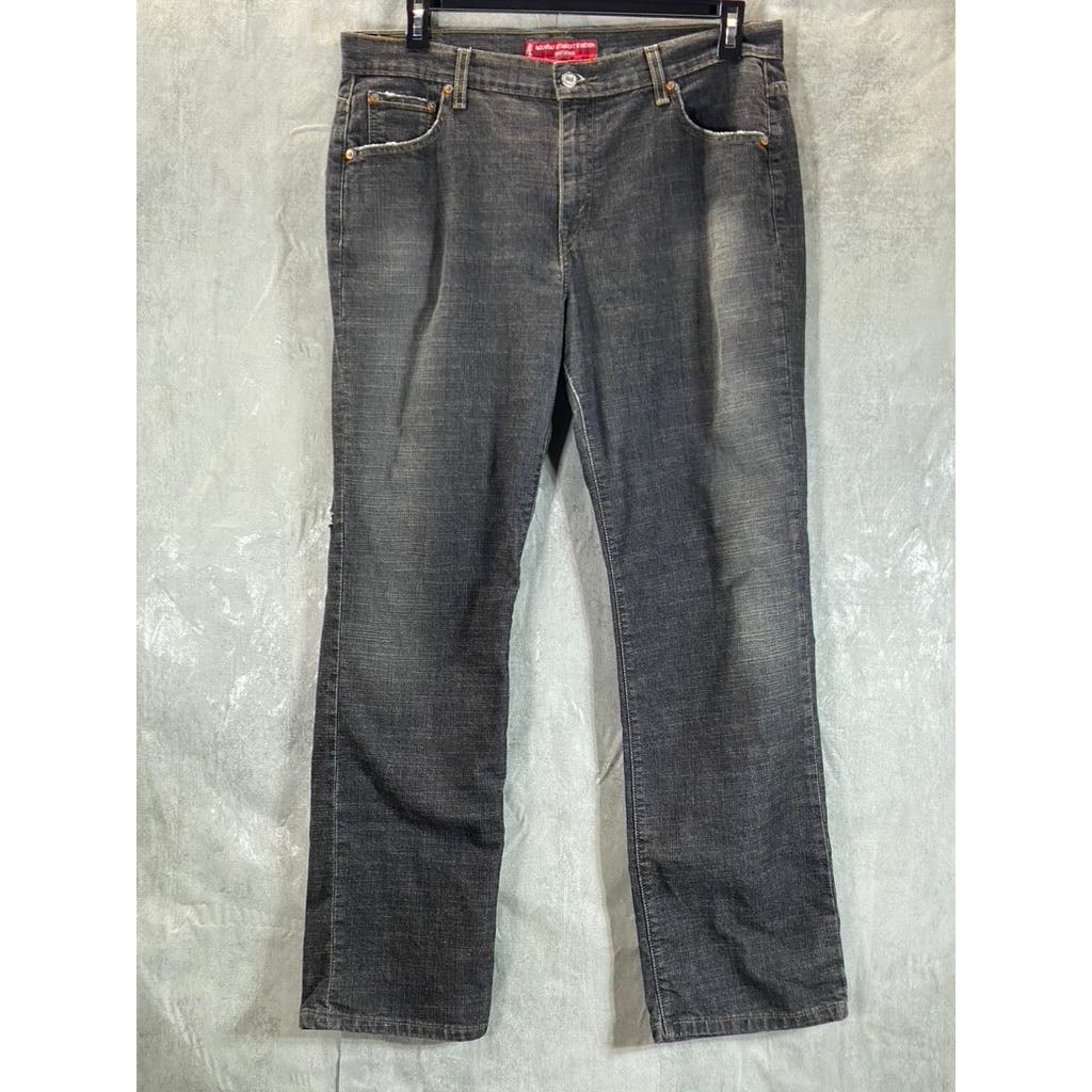 LEVI'S Women's Vintage Black Denim 505 Nouveau Straight-Leg Jeans SZ 14 M