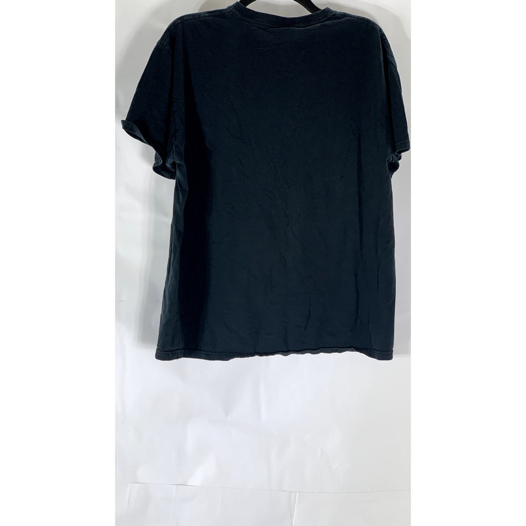 FRUIT OF THE LOOM Men’s Black Custom-Made Jaw Horse Graphic Crewneck T-Shirt SZL