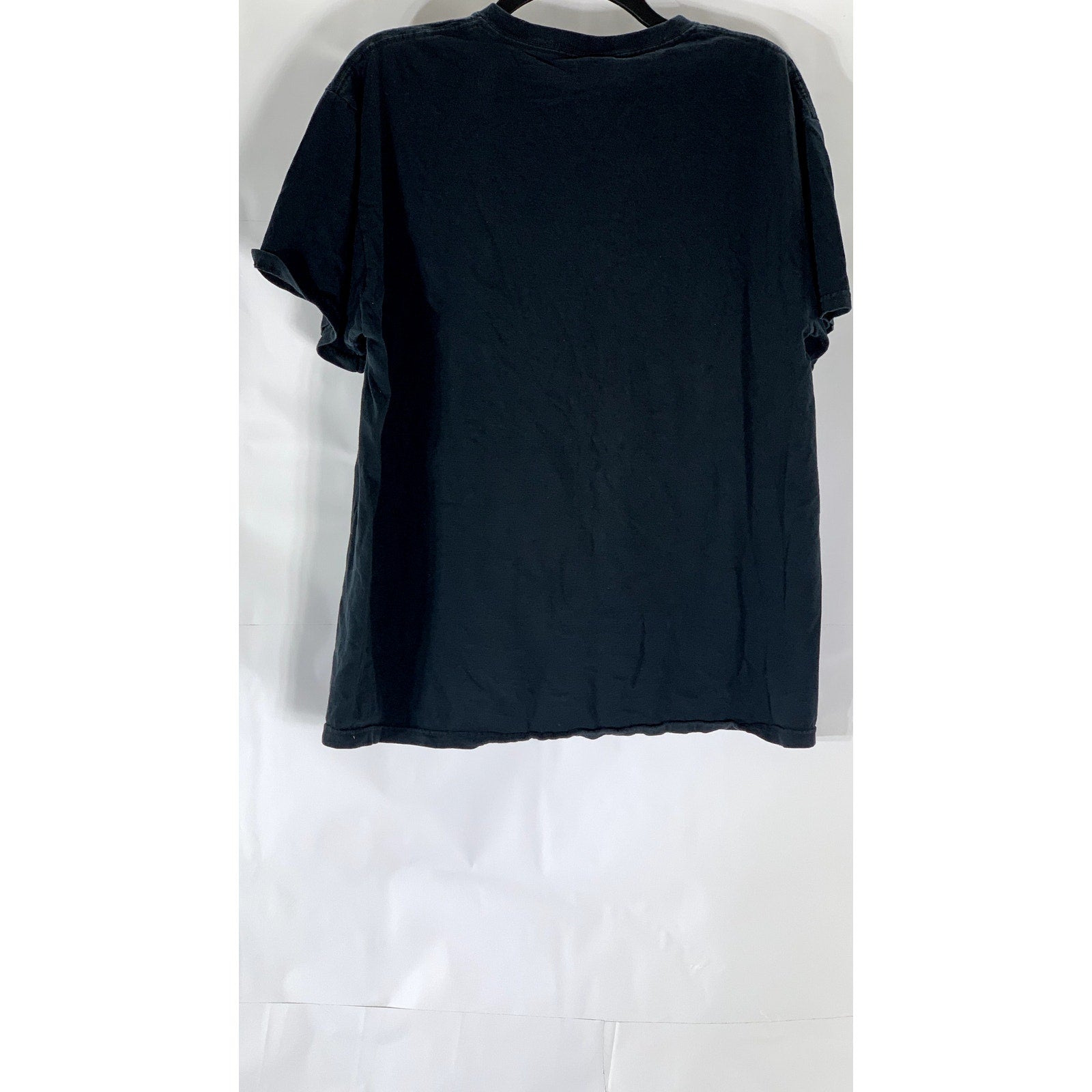 FRUIT OF THE LOOM Men’s Black Custom-Made Jaw Horse Graphic Crewneck T-Shirt SZL