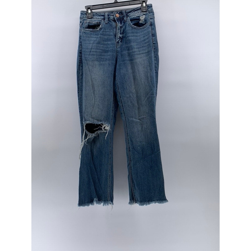 FLYING MONKEY Women's Medium Wash Blue Distressed Super High-Rise Jean SZ 25