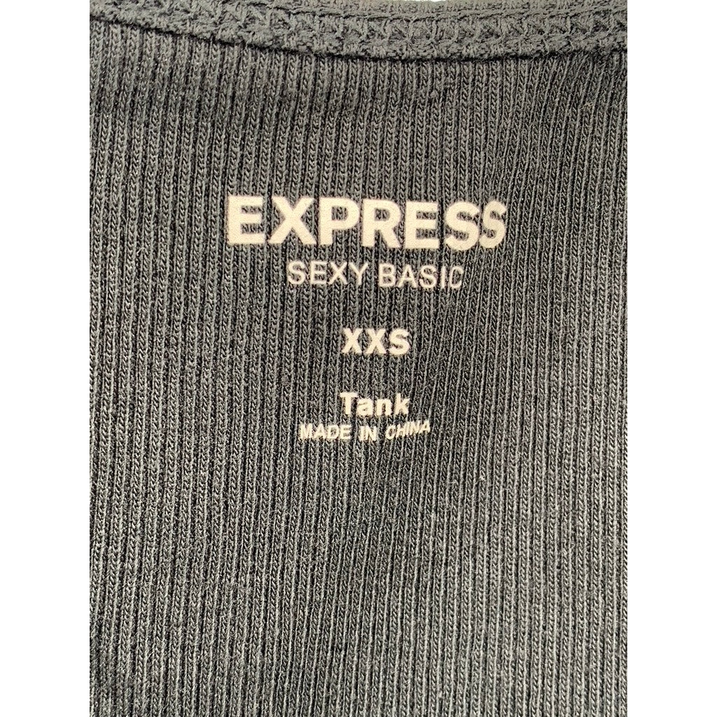 EXPRESS Women's Black Ruffle-Sequin Tank Top SZ 2XS