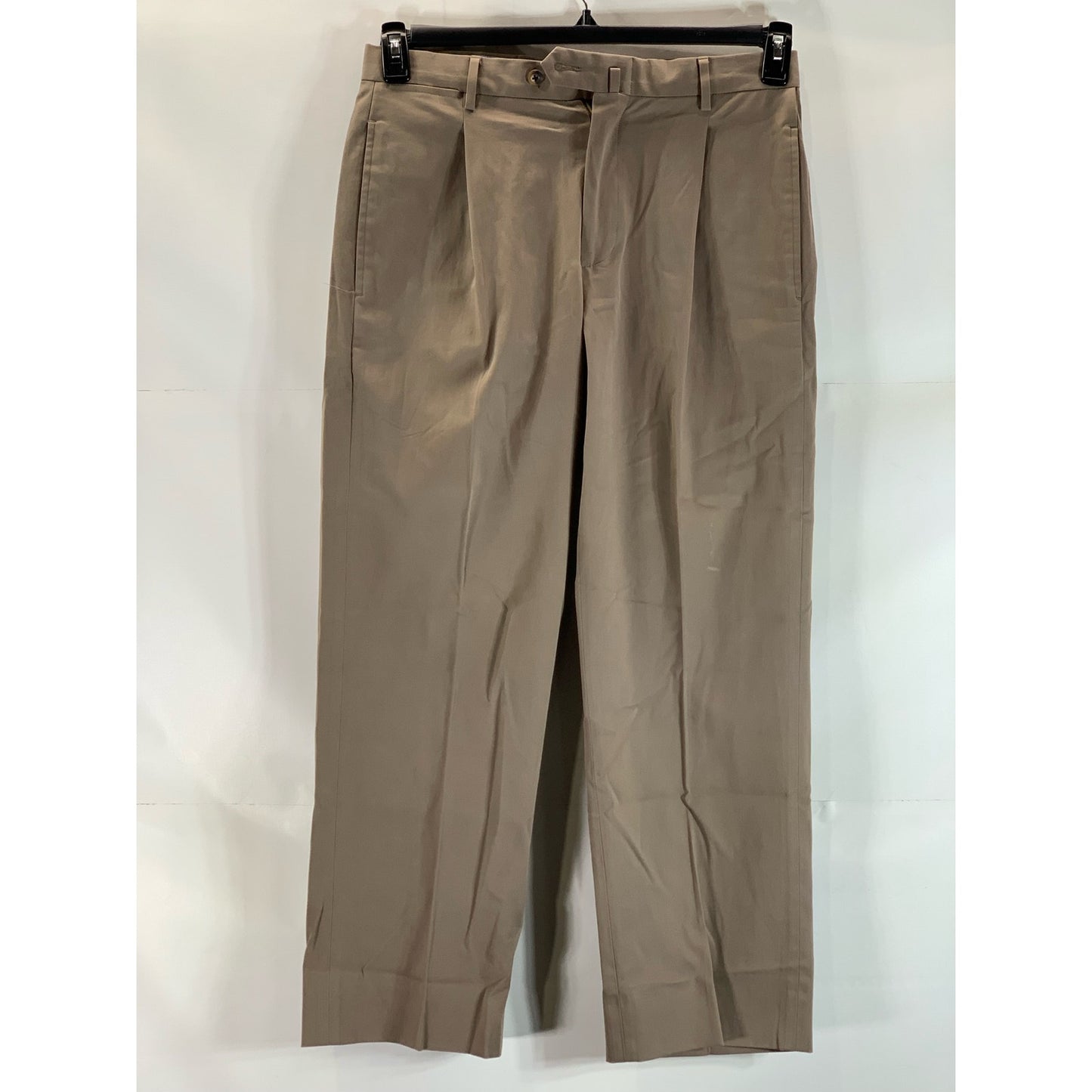 FACONNABLE Men's Tan Pleated Regular-Fit Stretch Five Pocket Pant SZ 32