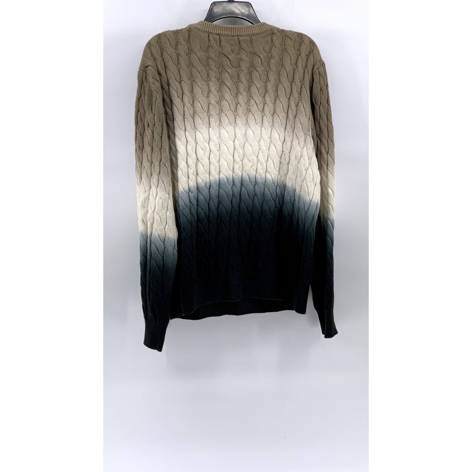 EXPRESS Men's Brown-Blue Dip Dye Cable Knit Sweater SZ M