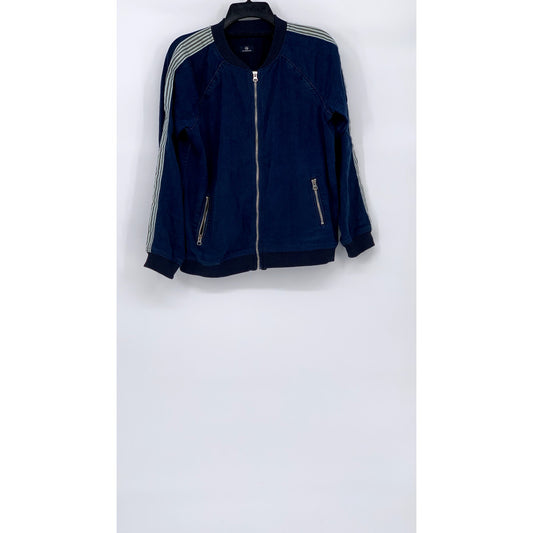 ADRIANO GOLDSCHMIED KIDS Boy's Blue Denim Striped Zip-Up Long Sleeve Jacket SZ M