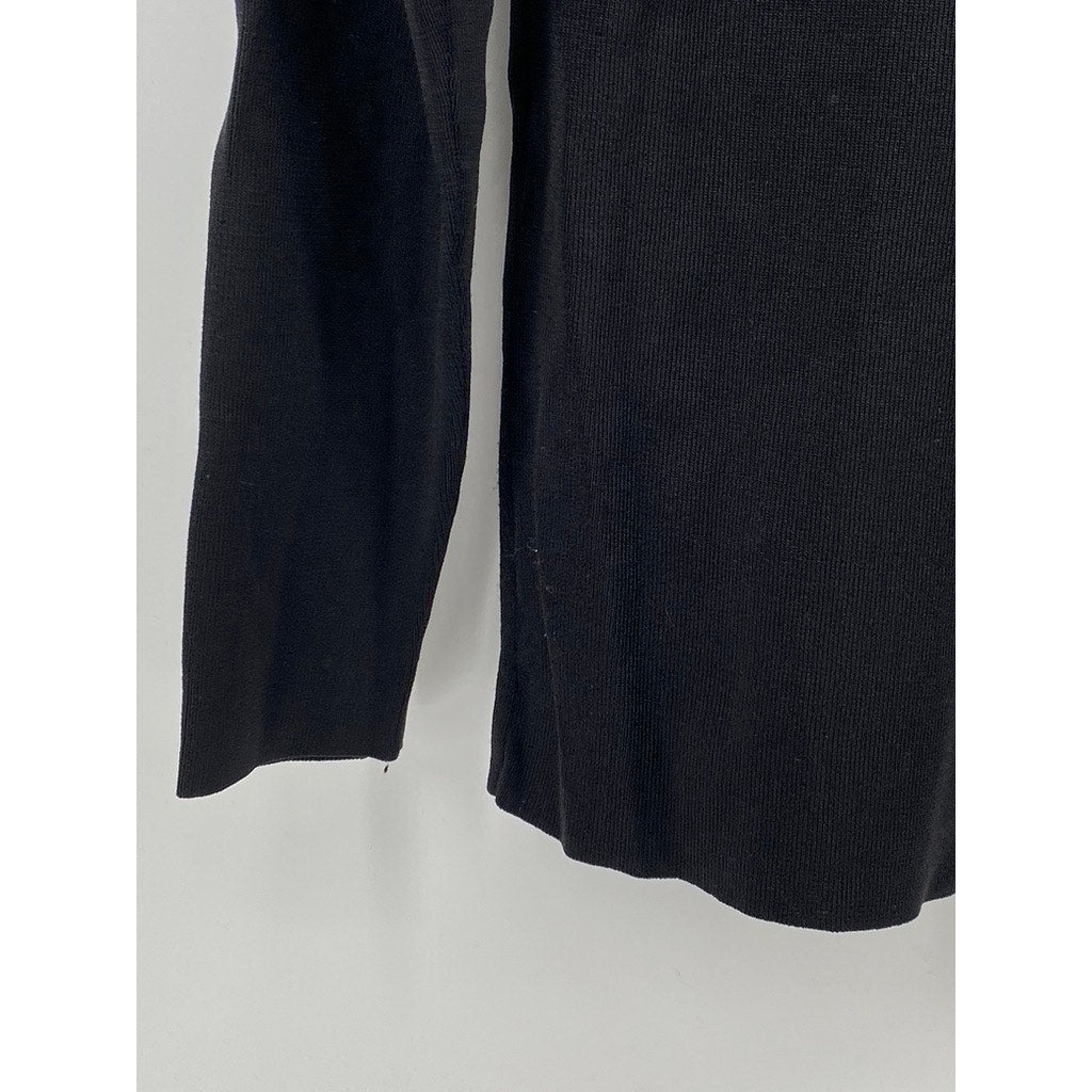 UNBRANDED Women’s Black Soft Knit Crewneck Long Sleeve Pullover Sweater SZ S