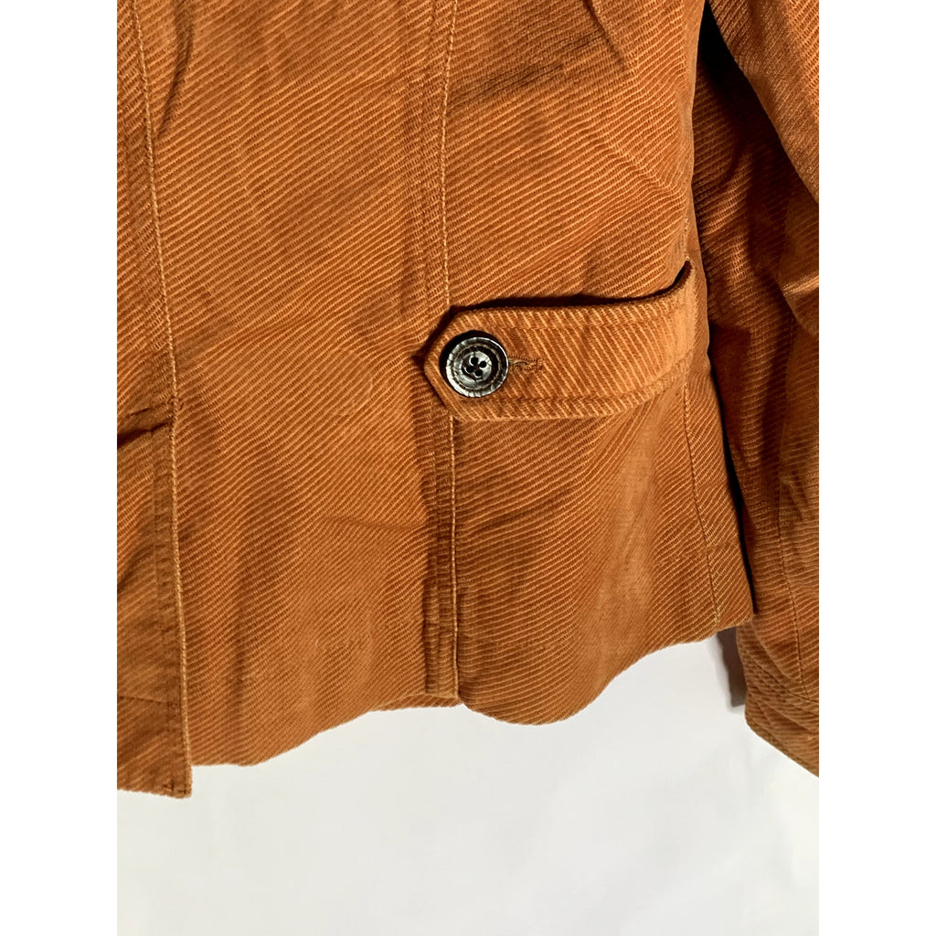 GAP Women's Burnt Orange Corduroy Button-Up Four-Pocket Jacket SZ 6