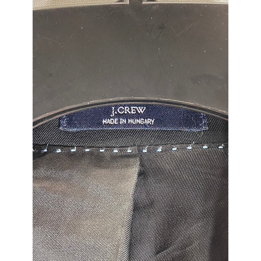 J.CREW Men's Solid Black Short Three-Button Suit Jacket SZ 40S