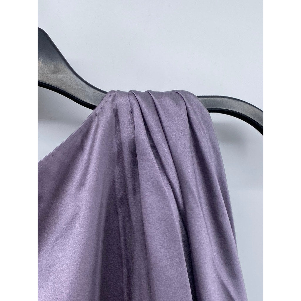 ELIE TAHARI Women's Lilac Crewneck Cape Sleeve Anabelle Maxi Dress SZ 6