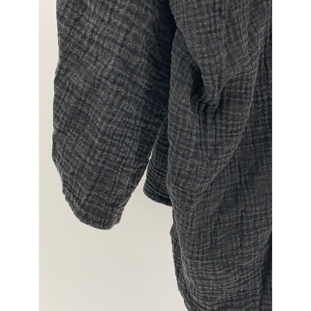 UNBRANDED Women's Black Textured Open-Front Long Sleeve Cardigan SZ M