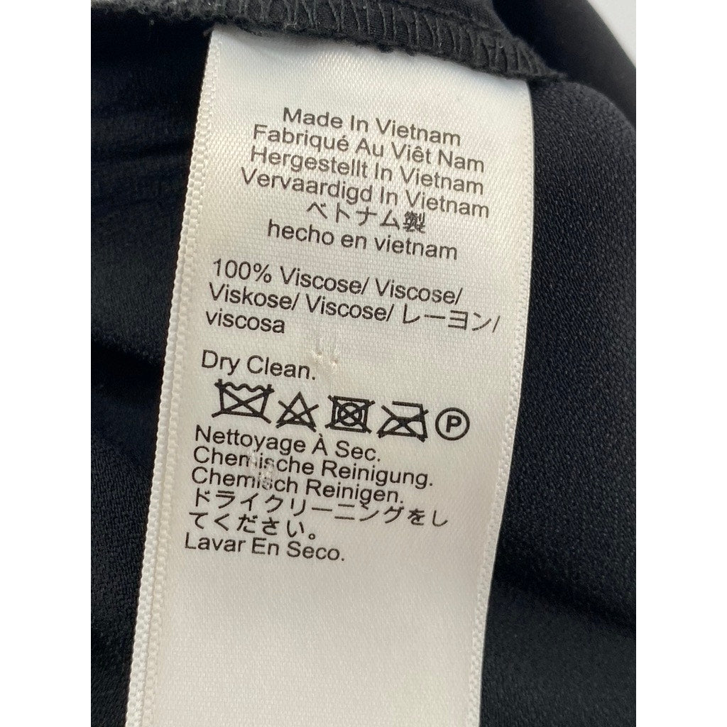 J.CREW Women's Black Astrid Elastic-Waist Relaxed-Fit Wide-Leg Pant SZ 6