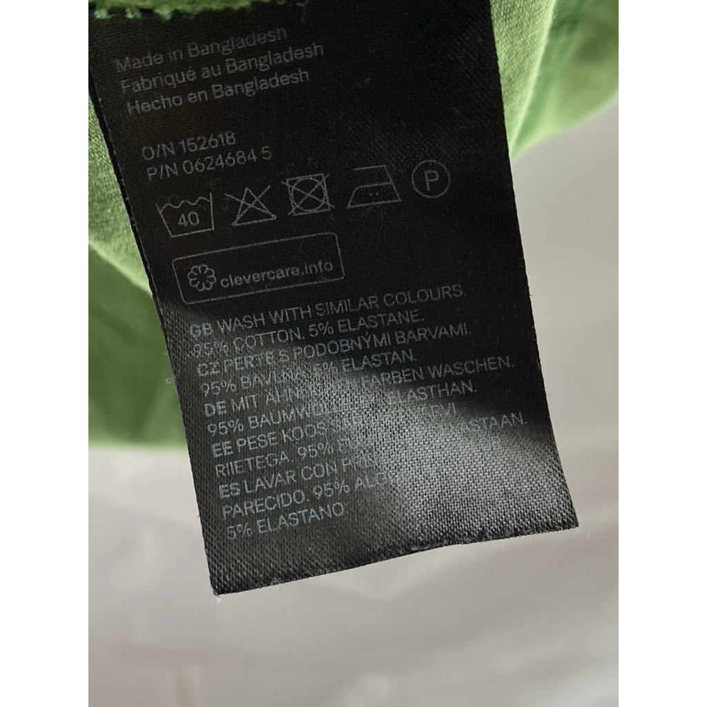 H&M Men's Dark Green Solid Slim-Fit Crewneck Short Sleeve T-Shirt SZ M