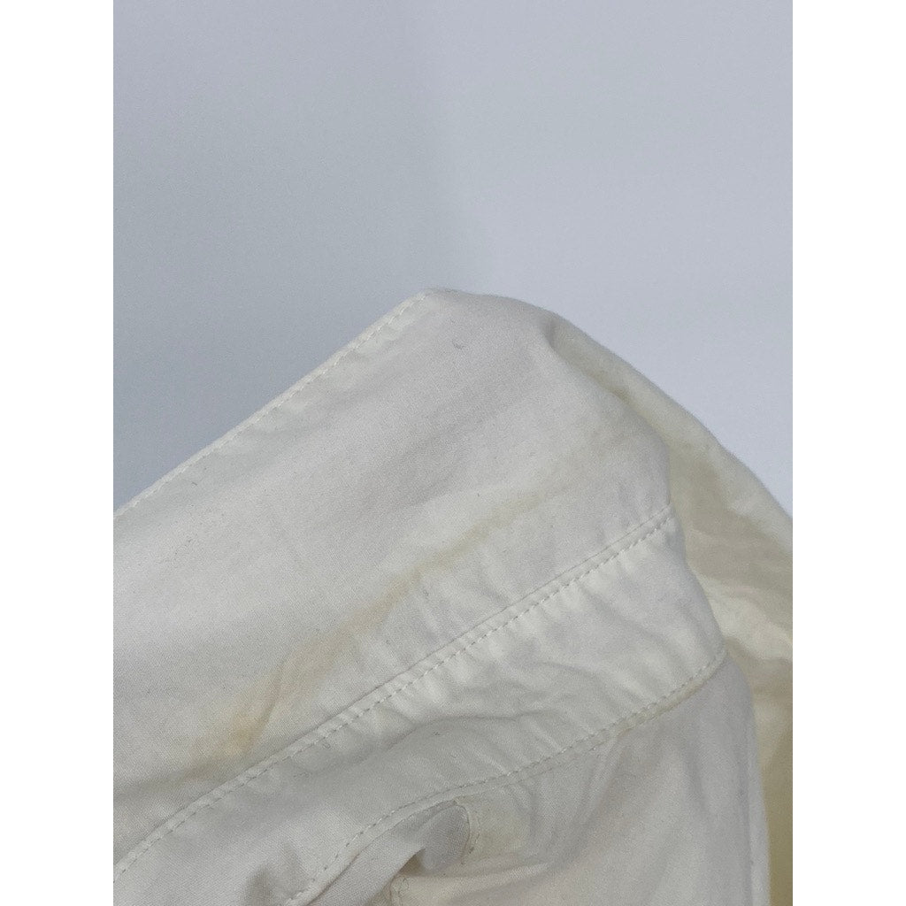 MADEWELL Women's White Button-Up Long Sleeve Relaxed Fit Top SZ M