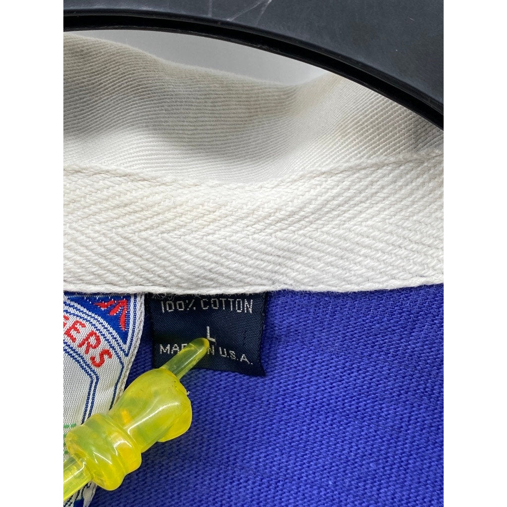 RED BAY RUGGERS BY BERKLEY Men's Vintage Royal Blue-Red Striped Polo Shirt SZ L