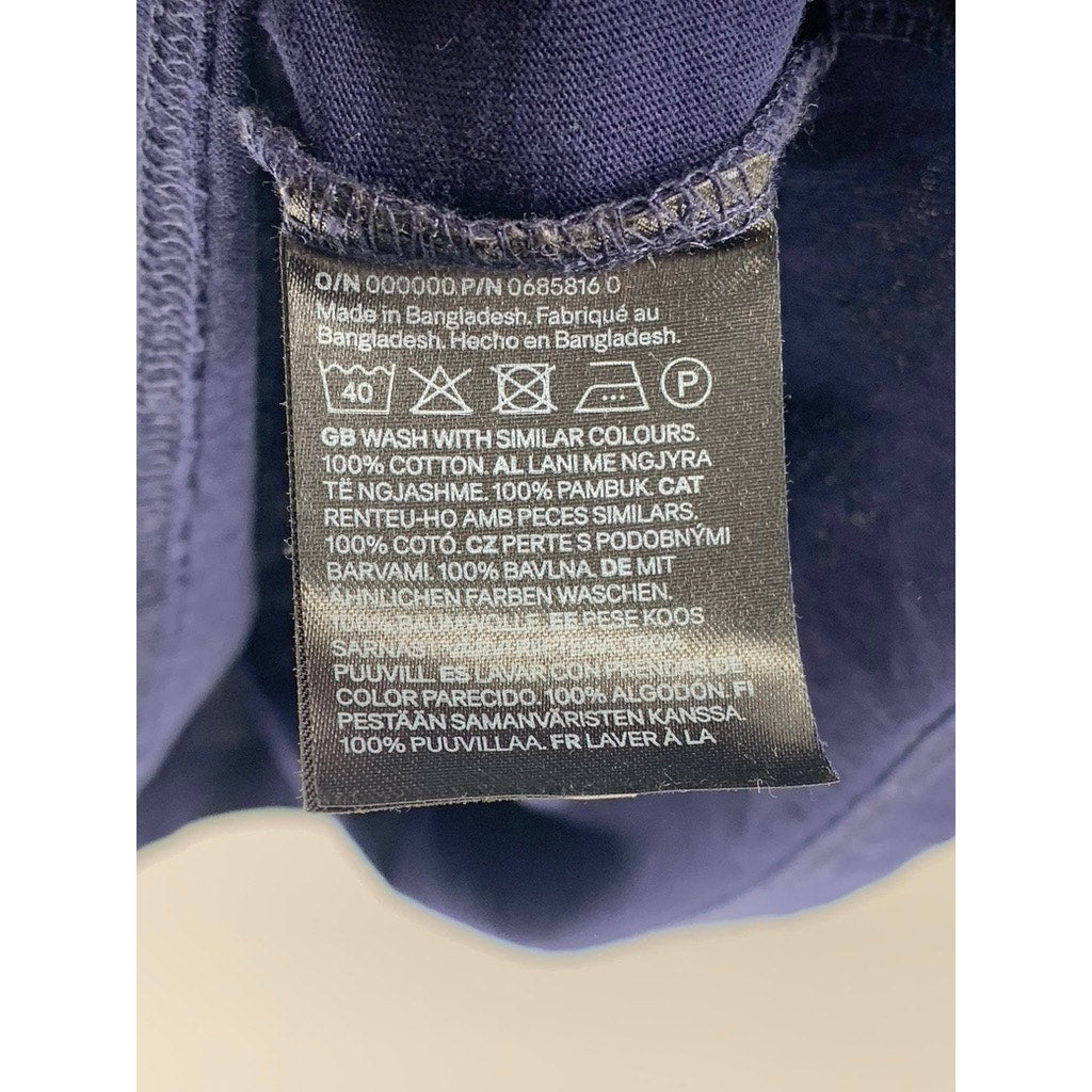 H&M Men's Navy Blue Crewneck Regular-Fit Short Sleeve T-Shirt SZ XS