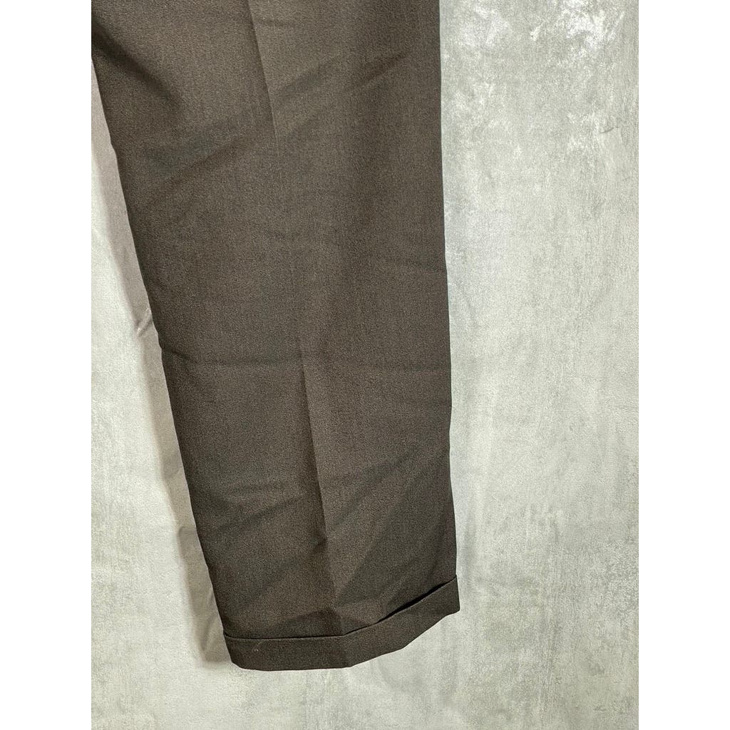 CORNELIANI Men's Brown Pleated Regular-Fit Wool Flat Front Dress Pants SZ 36R