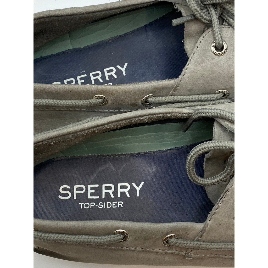 SPERRY Men's Brown Leather Top-Sider Round-Toe Slip-On Casual Shoes SZ 11.5