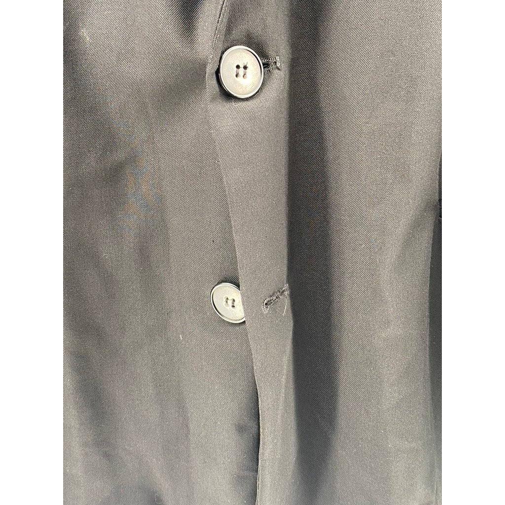 NIUGULU Women's Black Two-Button Notch Collar Long Sleeve Back Zipper Blazer SZL