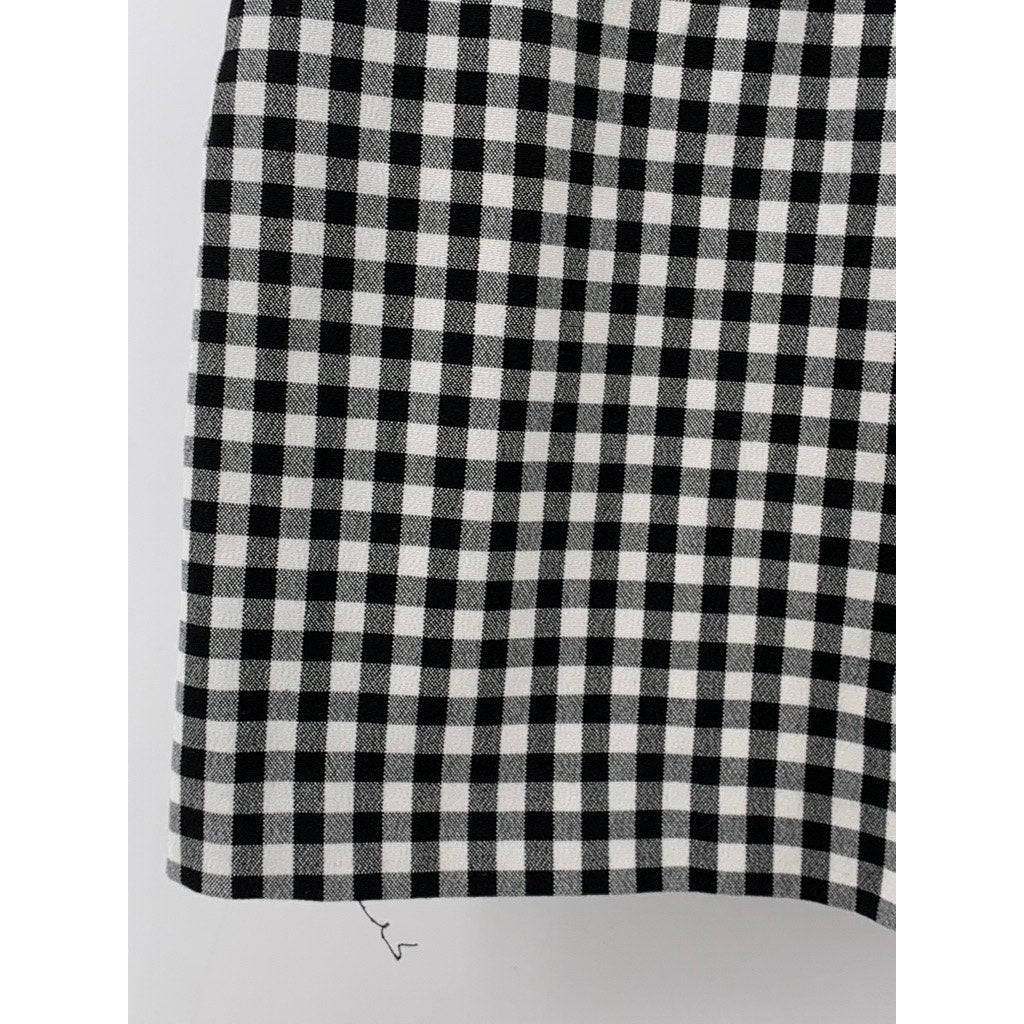 ZARA Women's Black-White Checkered High-Waist Shorts SZ S