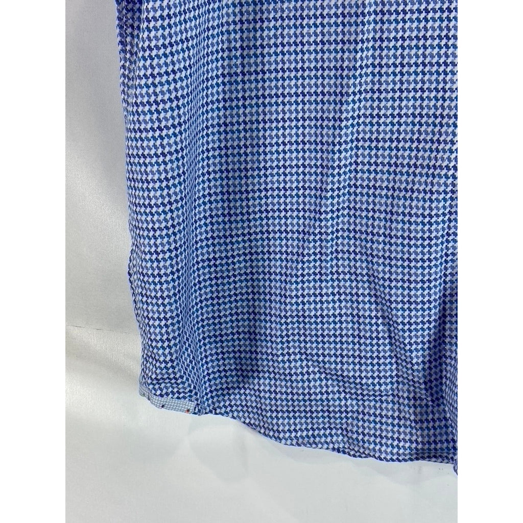 ROBERT GRAHAM Men's Blue Candido Tailored-Fit Button-Down Shirt SZ 3XL