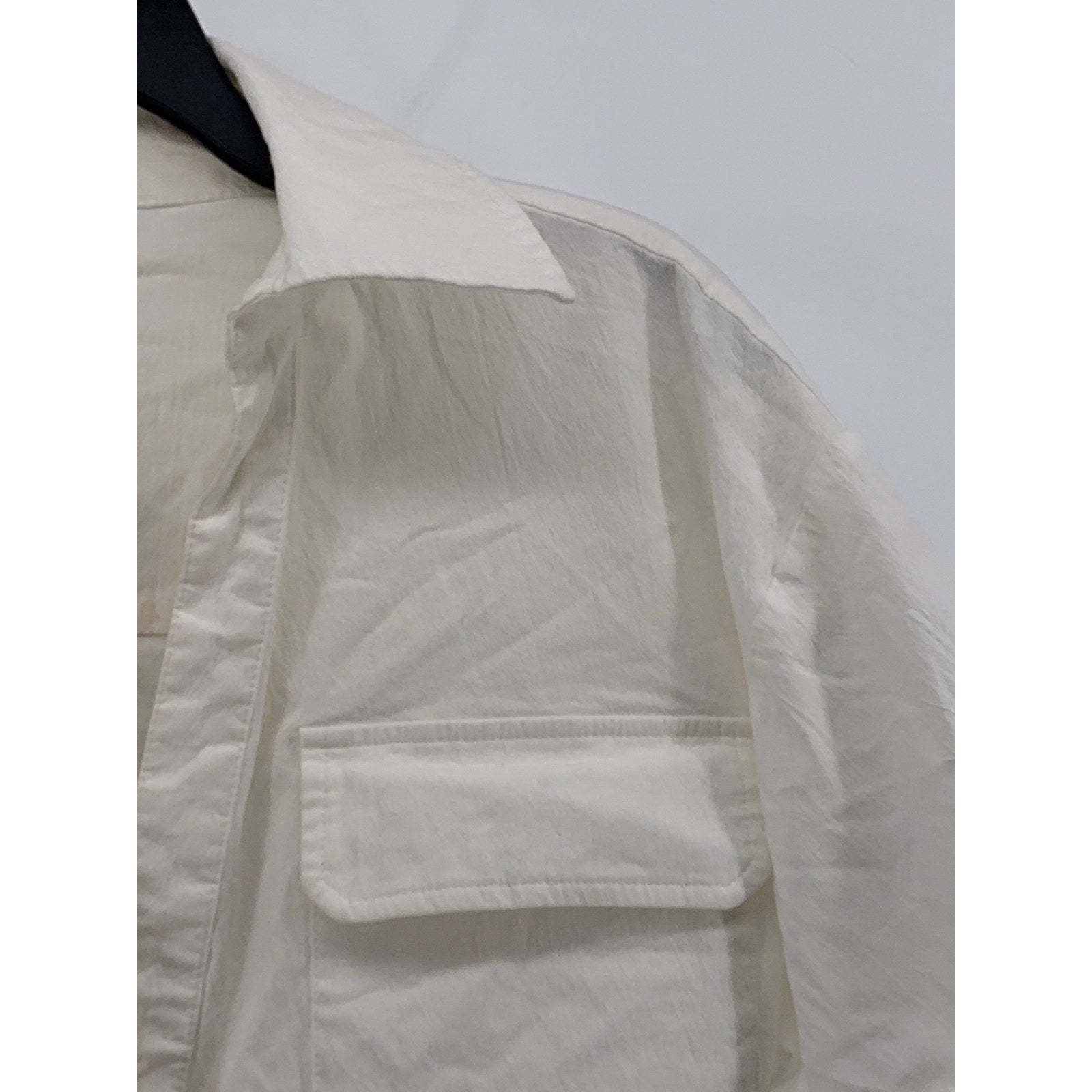 ZARA Women's White Solid Twist-Front Split-Neck Short Sleeve Crop Top SZ XS