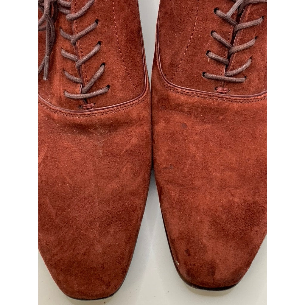 ALDO Men's Burgundy Suede Lace-Up Oxford Shoes SZ 8