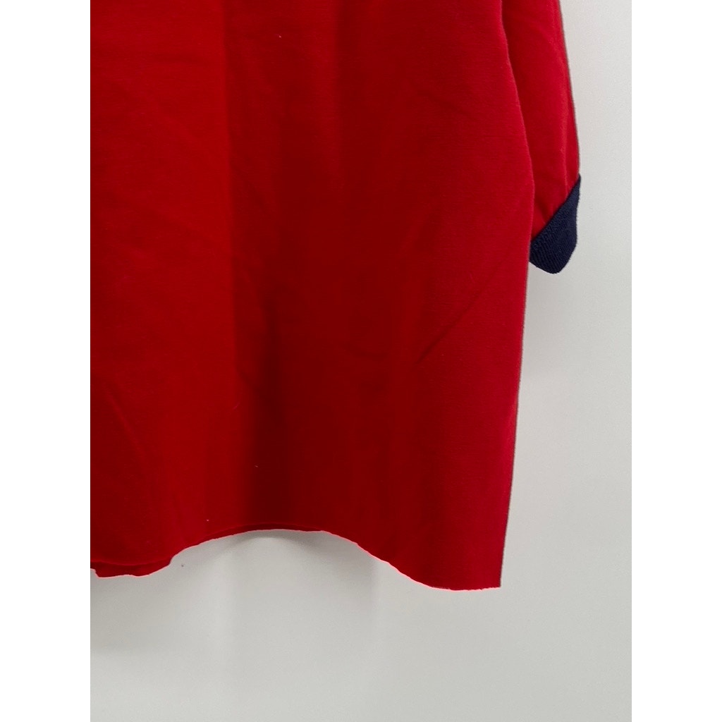 SPORT Women's Red-Blue Graphic Crewneck Short Sleeve Casual Cropped Top SZ XL