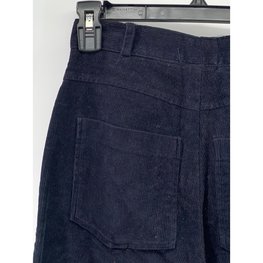 UNBRANDED Women’s Blue Corduroy Straight-Leg High-Rise Pants SZ 26