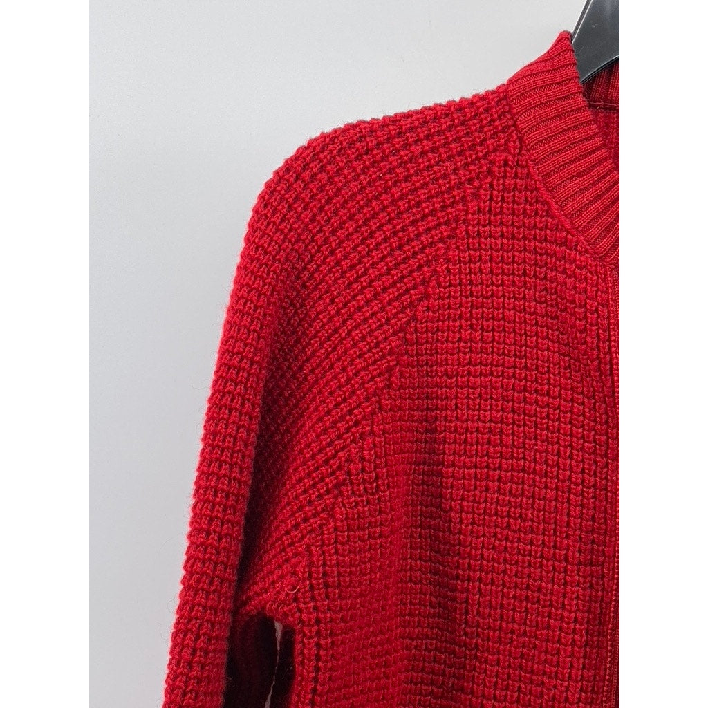 PENDELTON Women's Dark Red Vintage Knit Virgin Wool Button-Up Cardigan SZ M