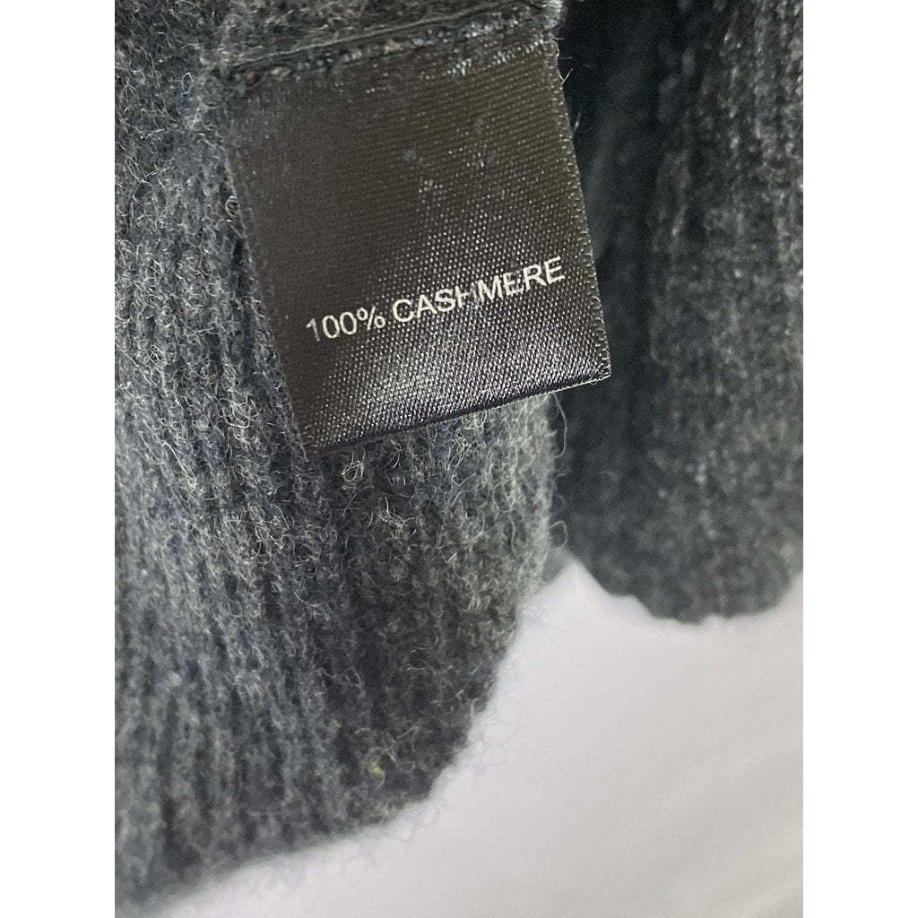 QI NEWYORK Women's Petite Dark Gray Drapey Open-Front Cashmere Cardigan SZ P/L
