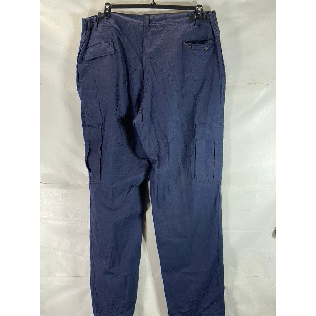 VINTAGE Men's Navy Military Combat Cargo Tie-Hem Trousers SZ 3XL-Long