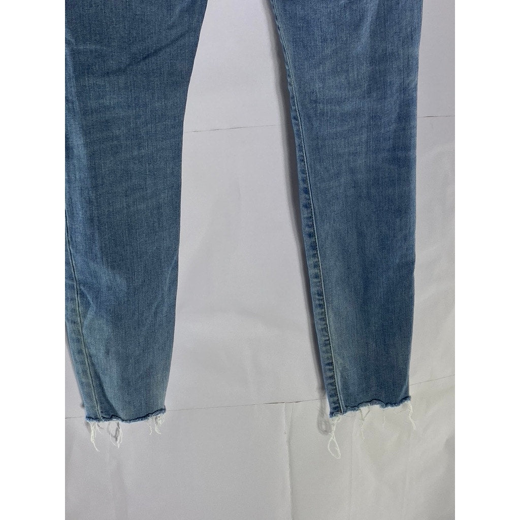 GAP Women's Light Indigo Blue Denim High-Rise Distressed True Skinny Jean SZ 26