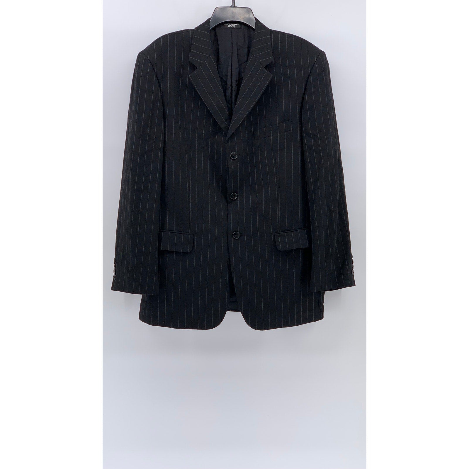 ZIONE NEW YORK Men's Vintage Black Pinstripe Regular Three Button Blazer SZ 41R