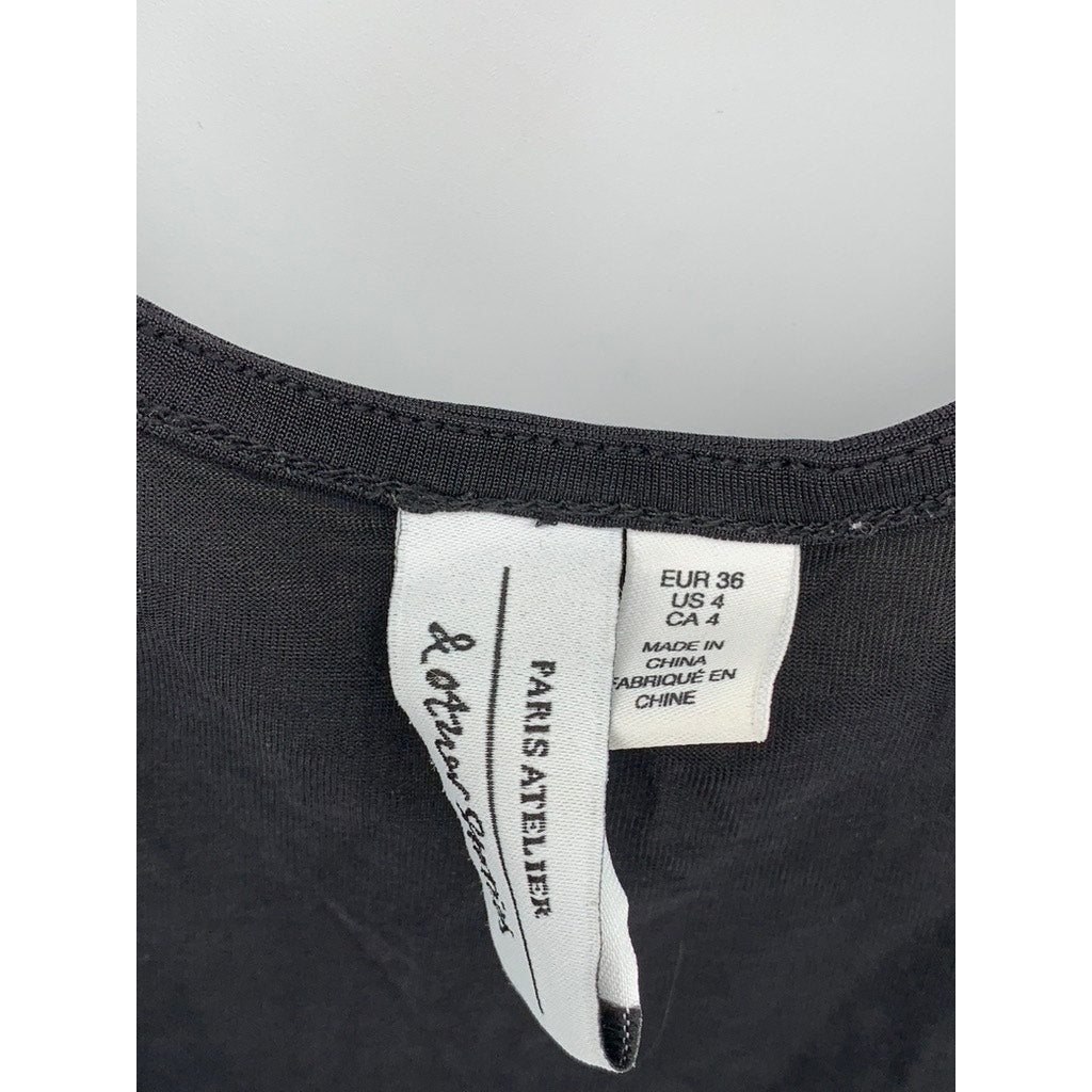 & OTHER STORIES Women's Black Tie Knot Sleeve Jumpsuit US 4