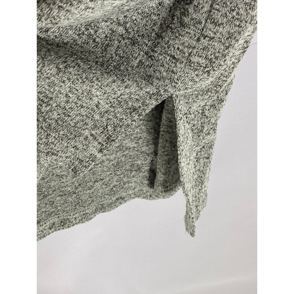 OLD NAVY Women's Gray Marled Luxe Scoop-Neck Long Sleeve Side-Slit Top SZ S