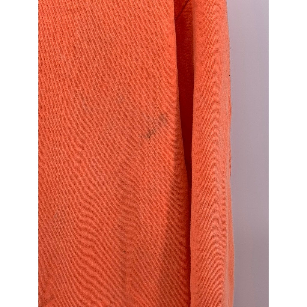 LOS ANGELES APPAREL Men’s Neon Orange Solid Crewneck Long Sleeve T-Shirt SZ M