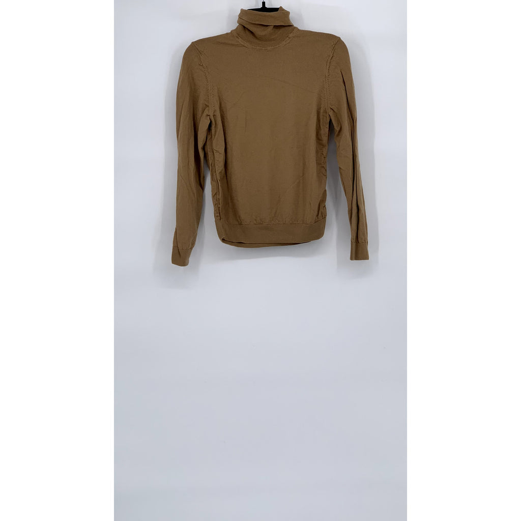 BOSS By Hugo Boss Men's Brown Knit Finest Italian Yarn Turtleneck Sweater SZ S