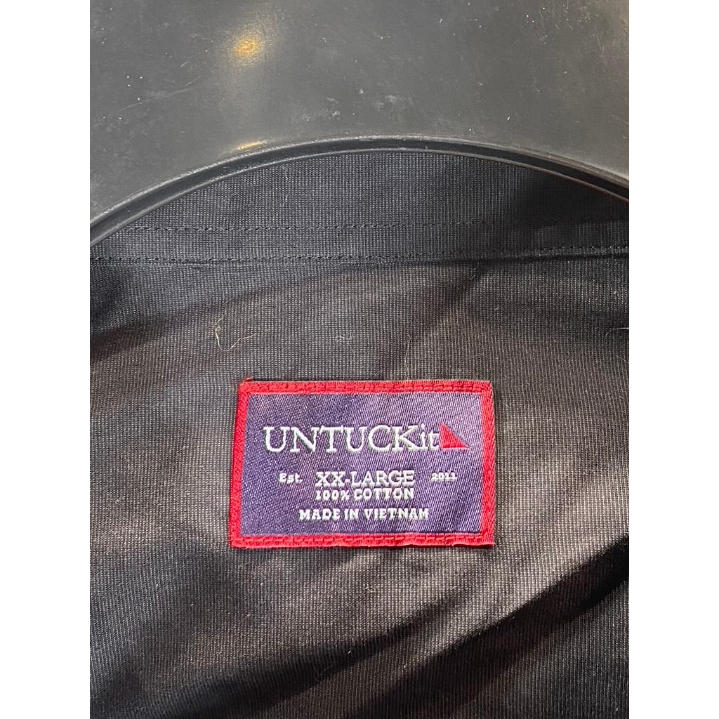 UNTUCKIT Men's Black Solid Carter Button-Up Long Sleeve Shirt SZ 2XL
