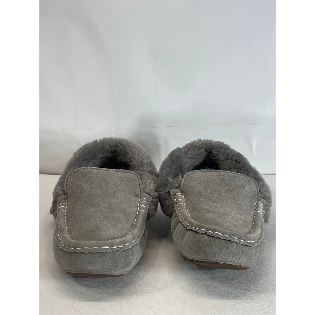 LAMO Women's Charcoal Faux-Fur Aussie Moc-Toe Cirrus Memory Foam Slipper SZ 5