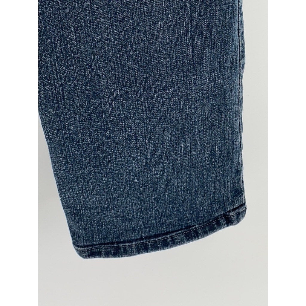 LEVI'S Women's Blue Denim Distressed 505 Straight Leg Jeans SZ 14
