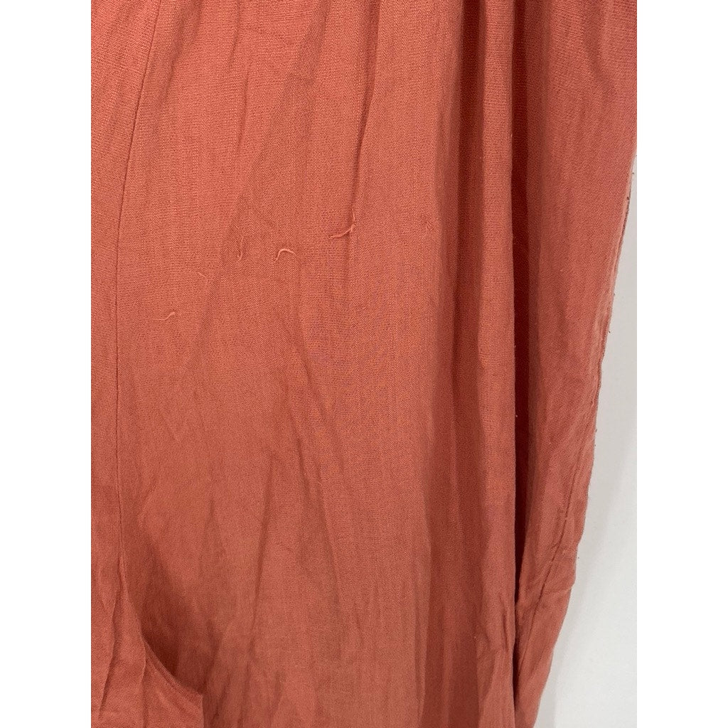 ROKOKO Women’s Dusty Rose Keyhole V-Neck Spaghetti Strap Jumpsuit SZ M