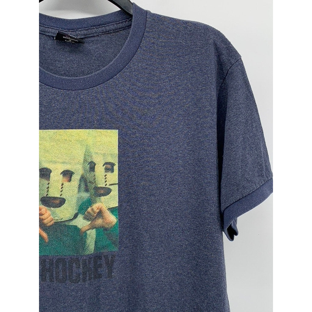 HOCKEY Men's Blue Eyes Without A Face Graphic Short Sleeve T-Shirt SZ L