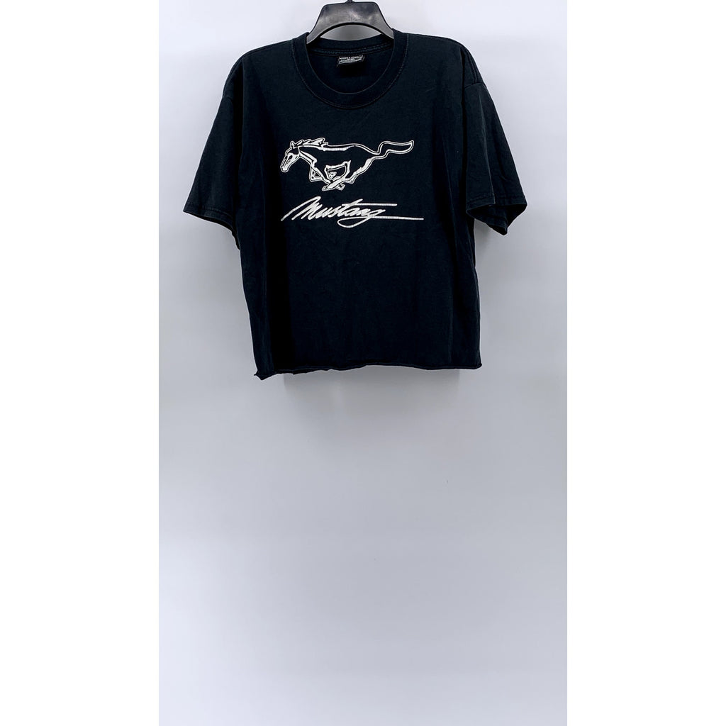 STEVE & BARRY’S Men’s Black Mustang Graphic Crewneck Short Sleeve T-Shirt SZ L