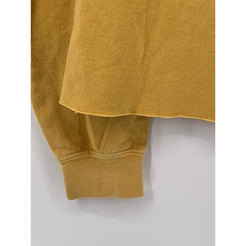 TOPSHOP Women's Mustard Yellow Soulmate Logo Crewneck Long Sleeve Sweatshirt SZS
